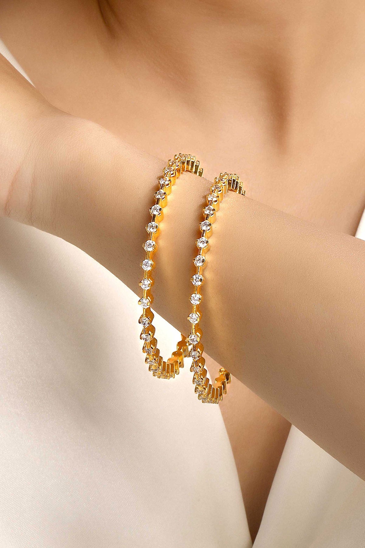 Buy Gold Embellished Bangle Set by Sica for women online at ScrollnShops